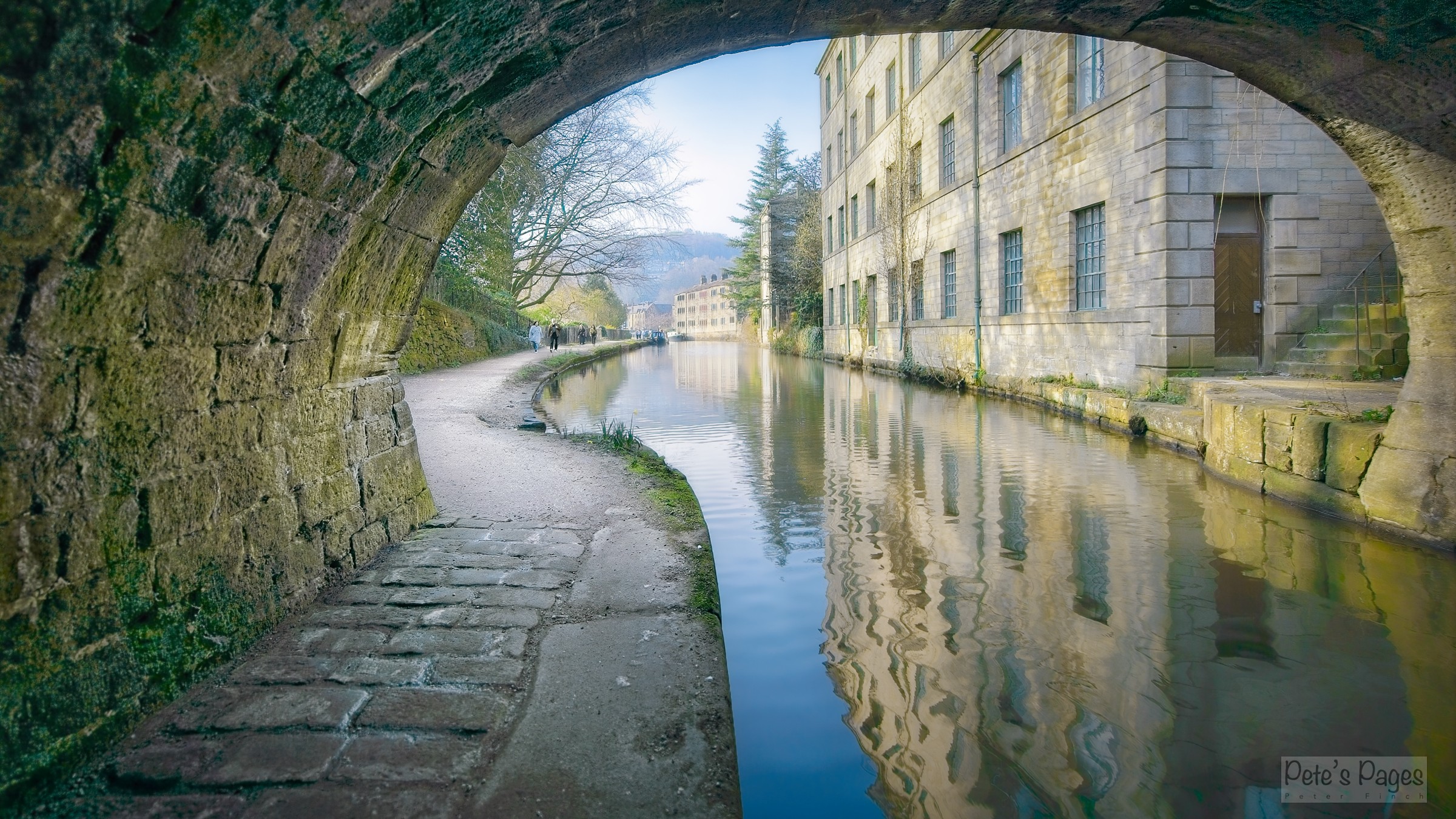 Rochdale Canal from Under Bridge 16 at Hebden Bridge